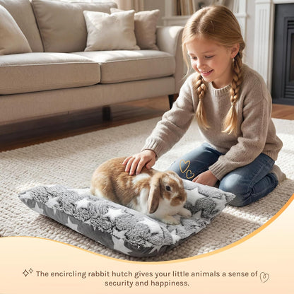 16.5 X 18In Washable Soft Rabbit Bed, Thickened and Softer Bunny Bed, Double-Sided Plush Rabbit Beds,Bed for Bunny,Bunny Beds for Rabbits Indoor