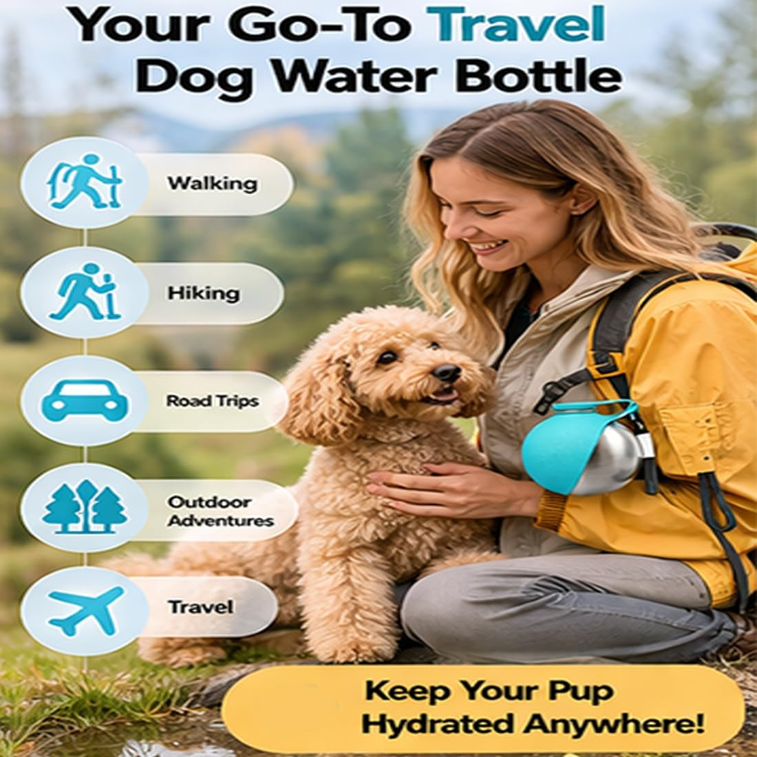 PawSip™ Portable Dog Water Bottle & Foldable Bowl