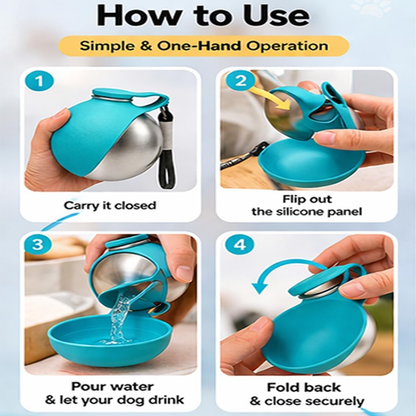 PawSip™ Portable Dog Water Bottle & Foldable Bowl