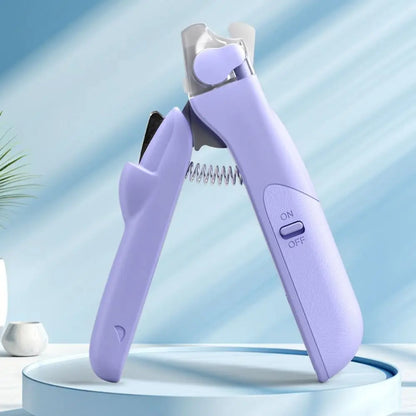 With LED Pet Nail Clipper Splash Guard Labor-Saving Pet Nail Trimmer High Hardness Spring Design Pet Nail Cutter
